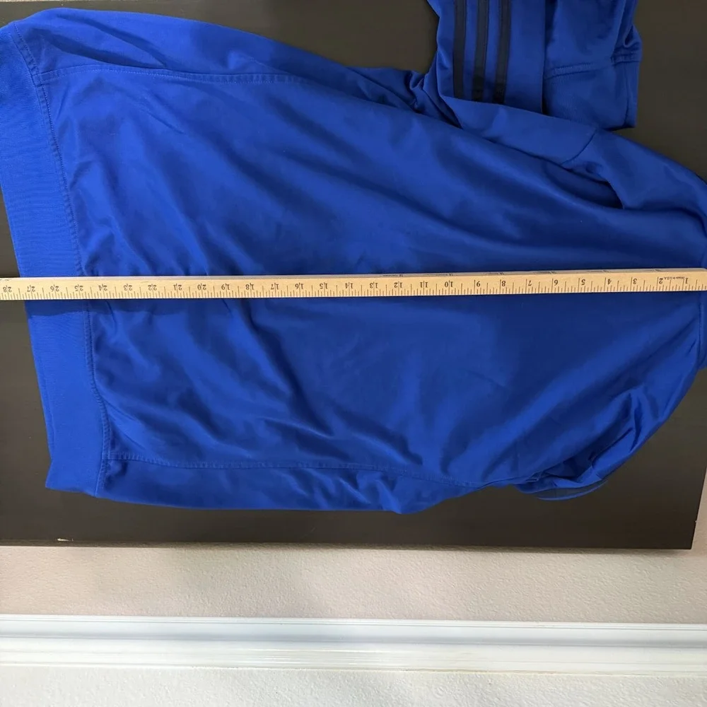 Adidas Essential Track Jacket Men's Large Blue 3-Stripe Full Zip Sports Tracking